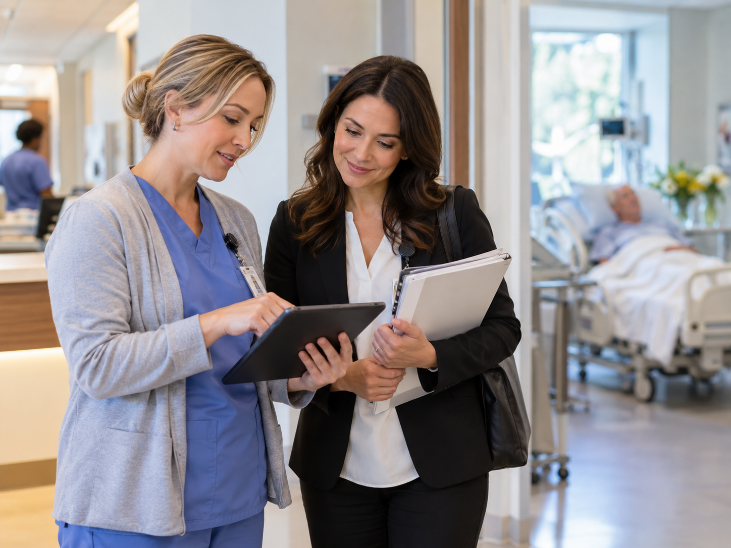 Healthcare professionals coordinating home health referrals